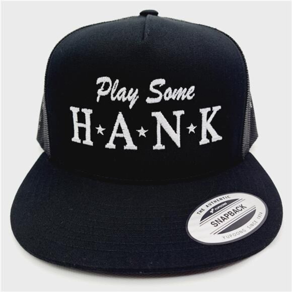 70s Country Western Play Some Hank Williams Mesh Flat Bill Snapback Hat Cap Retr